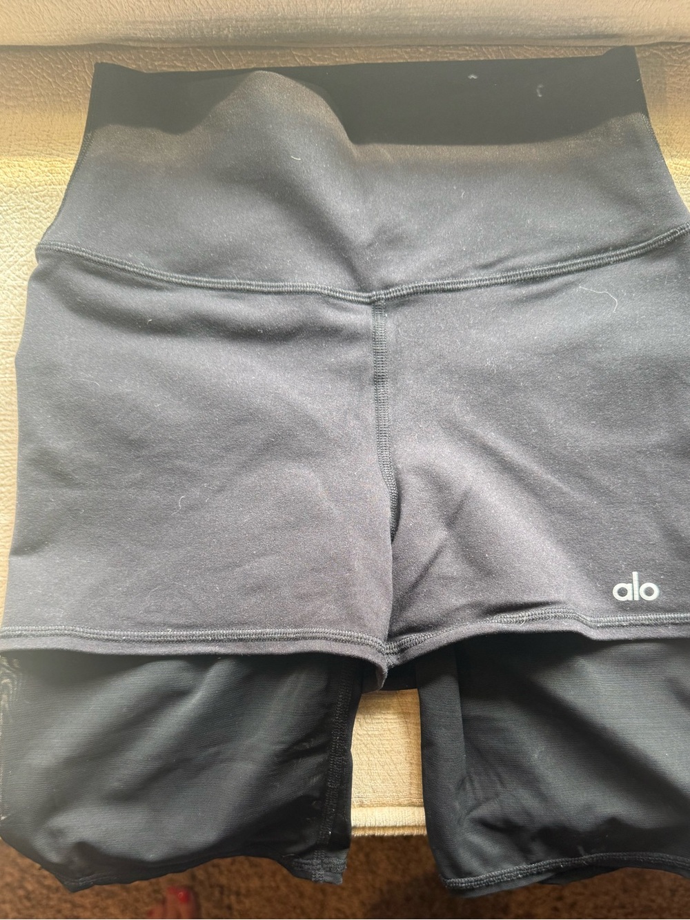 ALO Yoga Black High-Rise Bike Shorts with Inner Liner